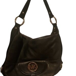 Michael Kors Dark BrownLeather Shoulder Bag40cm 16po ×30cm.12 Po
